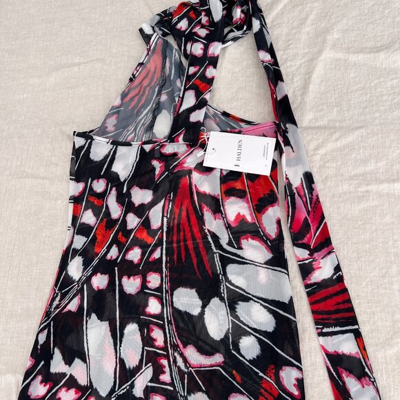 NWT Halden The Athena Luxury Stretch Mesh Butterfly Maxi Dress OS/M Goddesscore - Picture 2 of 16